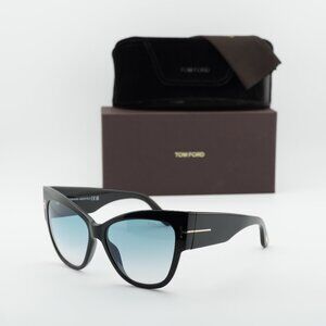Tom Ford Anoushka FT0371 01B Cat Eye Sunglasses - Black/Grey